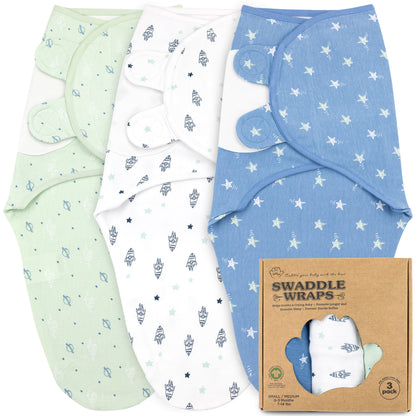 Bublo Baby Organic Newborn Swaddle Sacks (3-Pack)