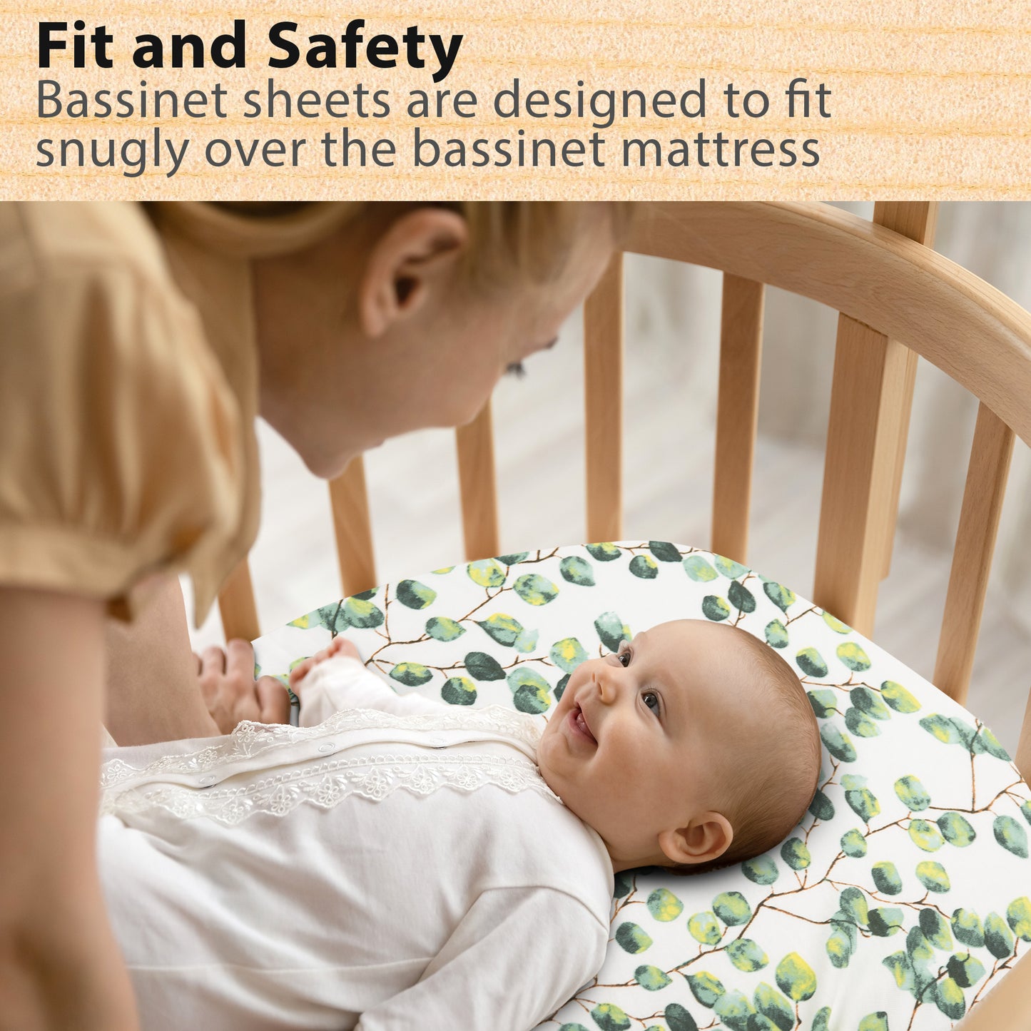 Bublo Baby Fitted Organic Cotton Bassinet Sheets (3-Pack)