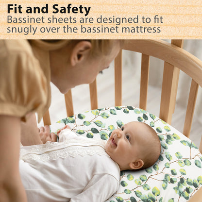 Bublo Baby Fitted Organic Cotton Bassinet Sheets (3-Pack)