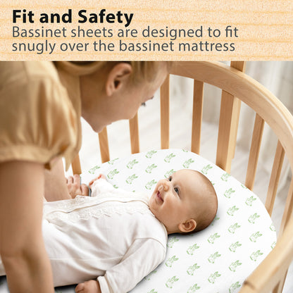 Bublo Baby Fitted Organic Cotton Bassinet Sheets (3-Pack)
