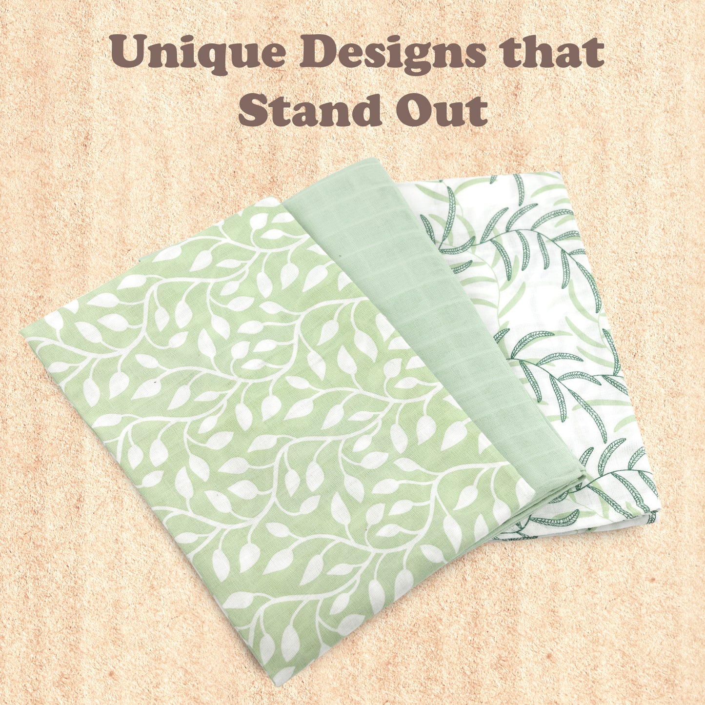 Bublo Baby Green Muslin Swaddle Blankets (3-Pack)