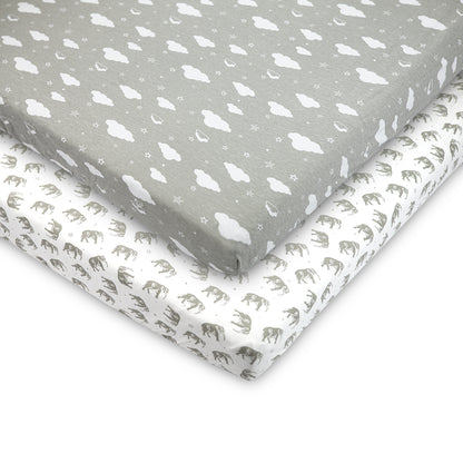 Bublo Baby Organic Pack n Play & Mini Crib Sheets (2-Pack)