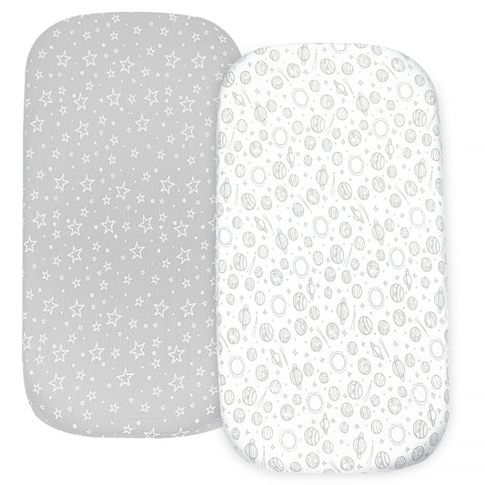 Bublo Baby Organic Bassinet Sheets - Star Print (2-Pack)
