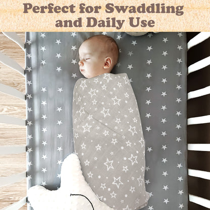 Bublo Baby Organic Muslin Swaddle Blankets (3-Pack)