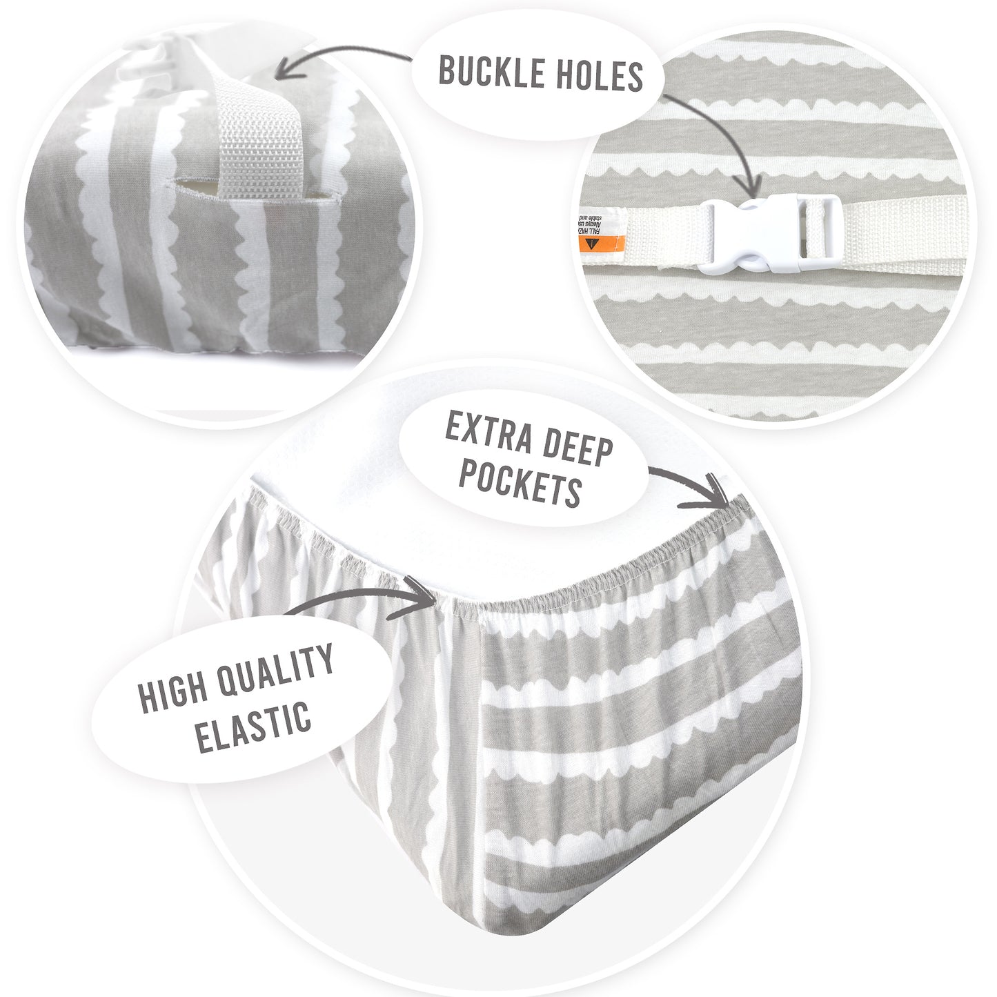 Bublo Baby Organic Changing Pad Covers - Zigzag (3-Pack)