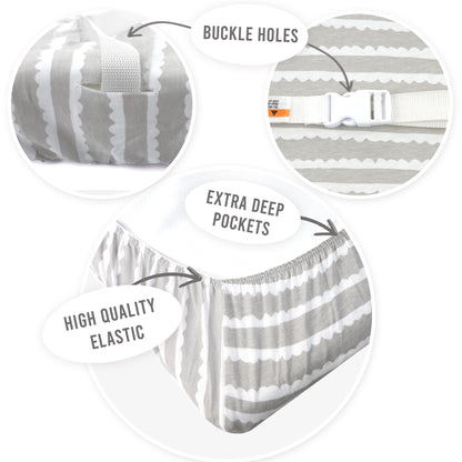 Bublo Baby Organic Changing Pad Covers - Zigzag (3-Pack)