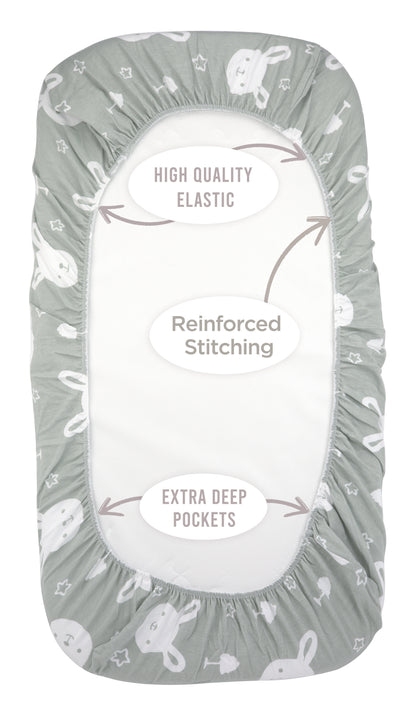 BubloBaby Premium Organic Cotton Bassinet Sheets (3 Pack)