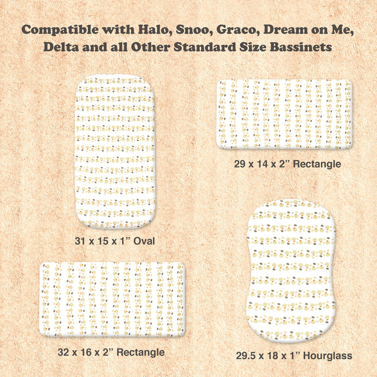 Bublo Baby Organic Bassinet Sheets 3-Pack | Ultra-Soft Fitted - Lions