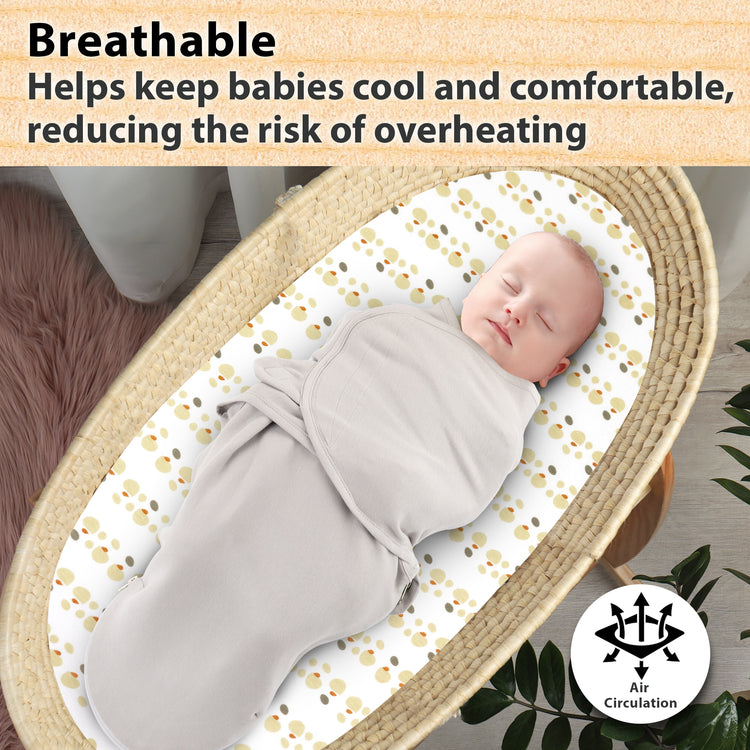 Bublo Baby Organic Bassinet Sheets 3-Pack | Ultra-Soft Fitted - Lions