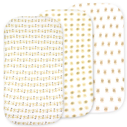 Bublo Baby Fitted Organic Cotton Bassinet Sheets (3-Pack)