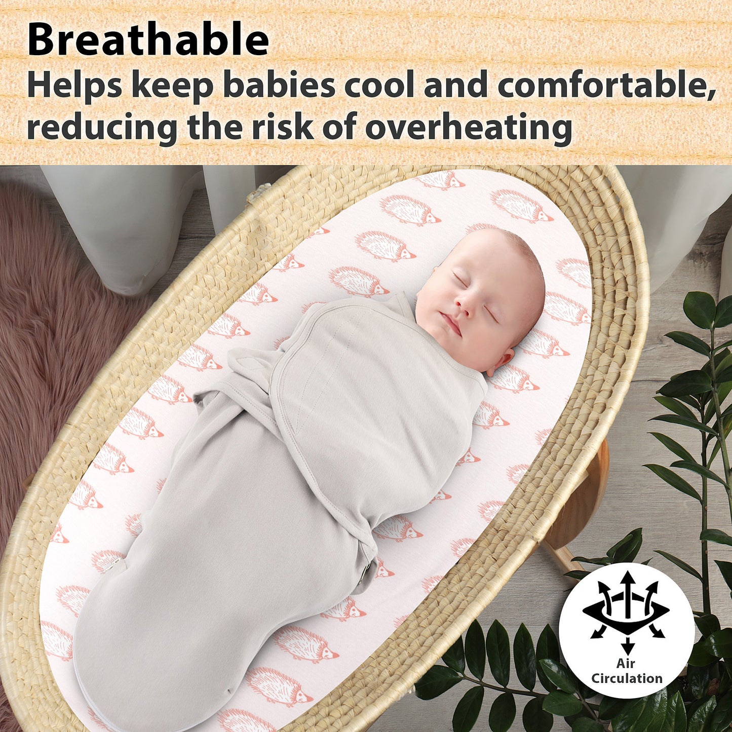 Bublo Baby Fitted Organic Cotton Bassinet Sheets (3-Pack)