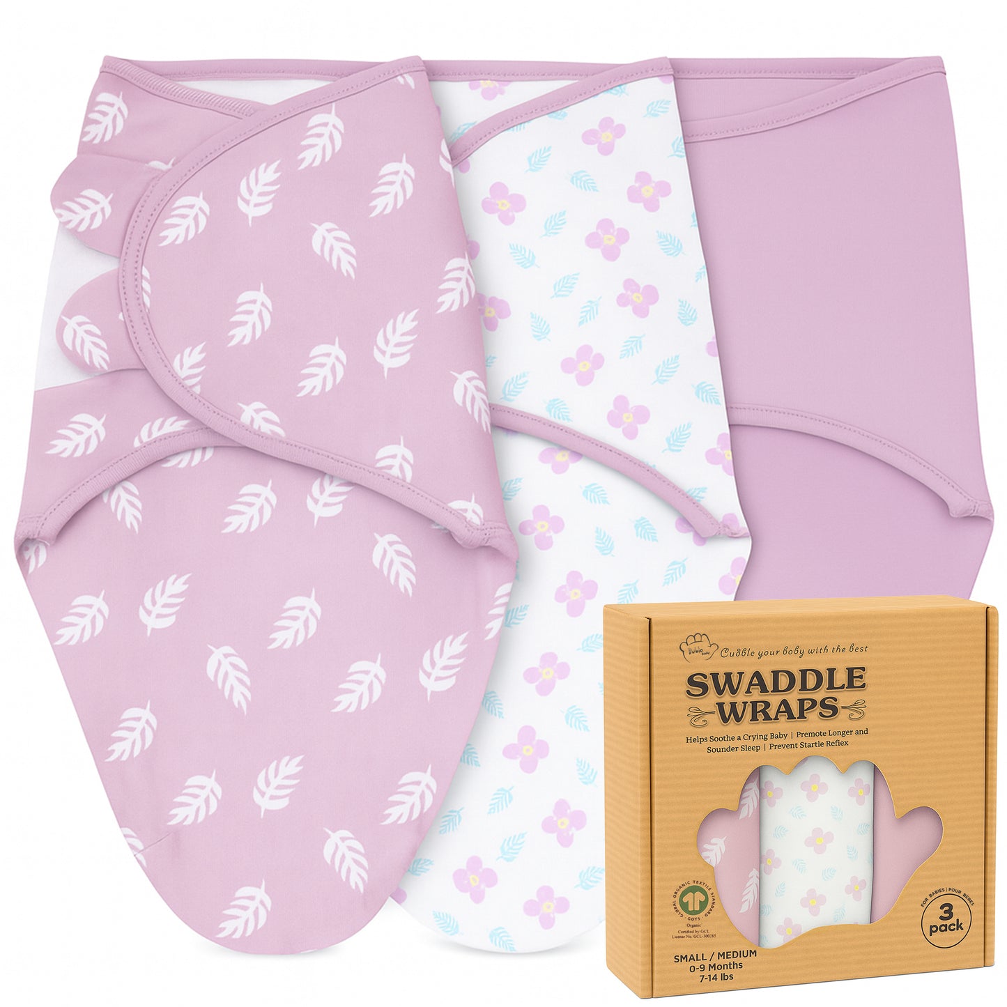 Bublo Baby Organic Newborn Swaddle Sacks (3-Pack)