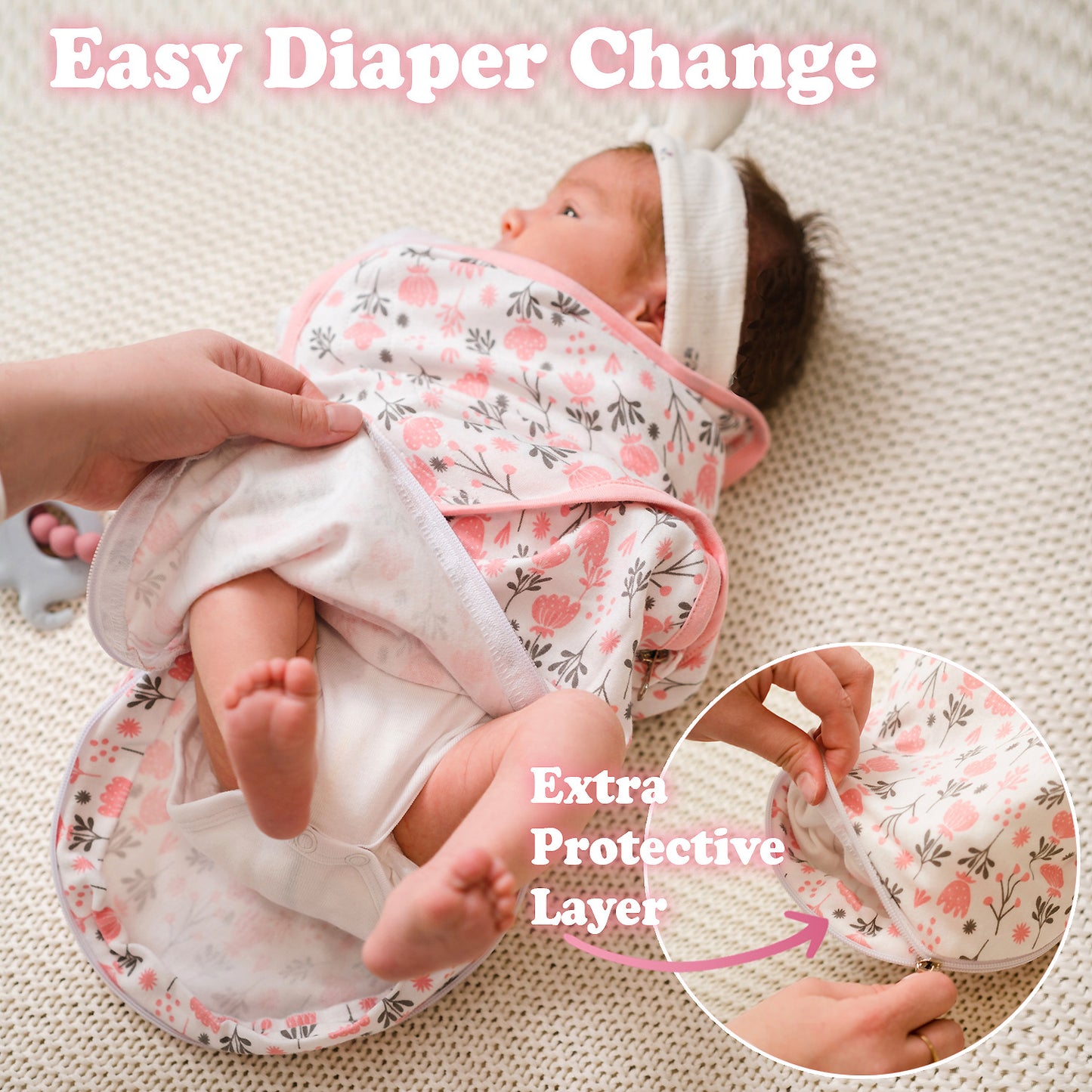 Bublo Baby Organic Zipper Swaddle Sleep Sacks 0-3 Months (3-Pack)