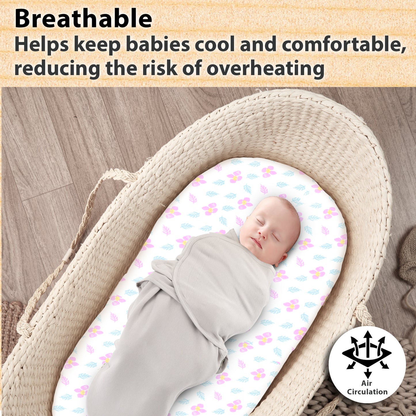 Bublo Baby Fitted Organic Cotton Bassinet Sheets (3-Pack)