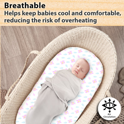Bublo Baby Fitted Organic Cotton Bassinet Sheets (3-Pack)