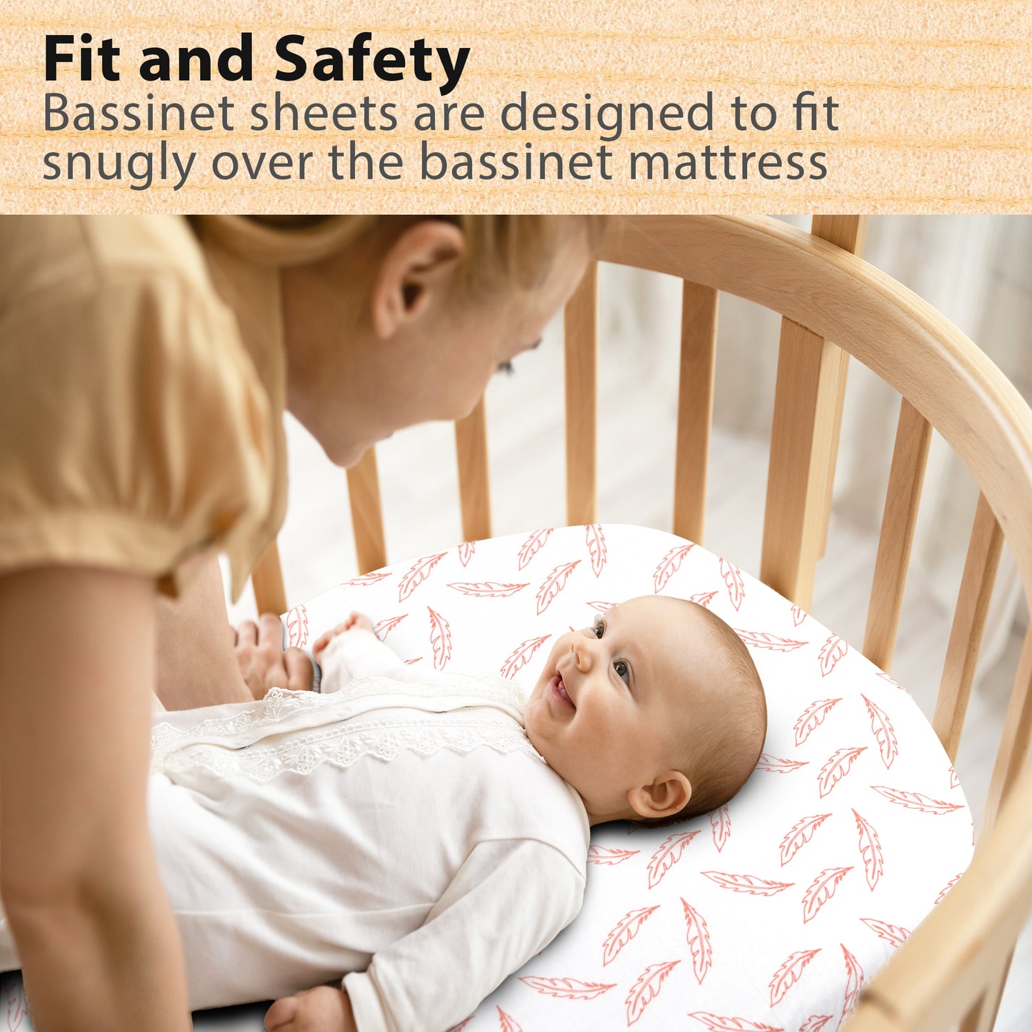 Bublo Baby Fitted Organic Cotton Bassinet Sheets (3-Pack)