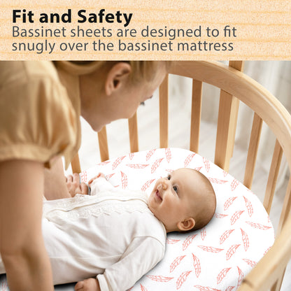 Bublo Baby Fitted Organic Cotton Bassinet Sheets (3-Pack)