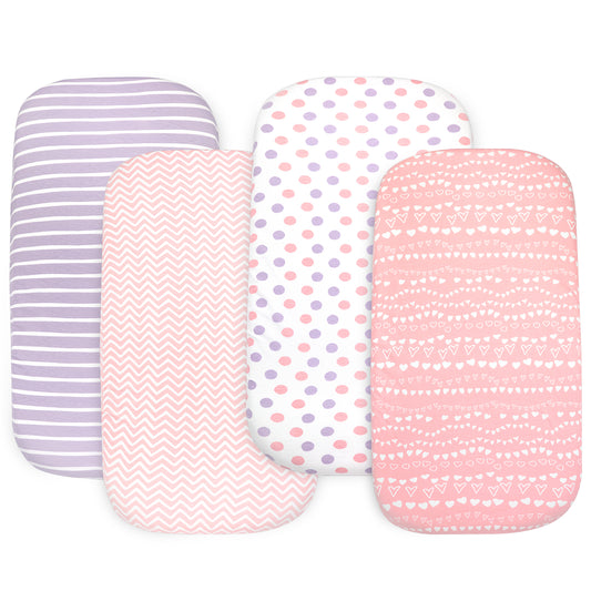 Bublo Baby Bassinet Sheets 4-Pack – Organic Cotton, Universal Fit