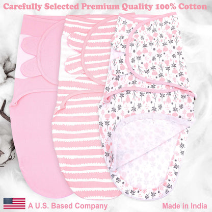 Bublo Baby Organic Zipper Swaddle Sleep Sacks 0-3 Months (3-Pack)