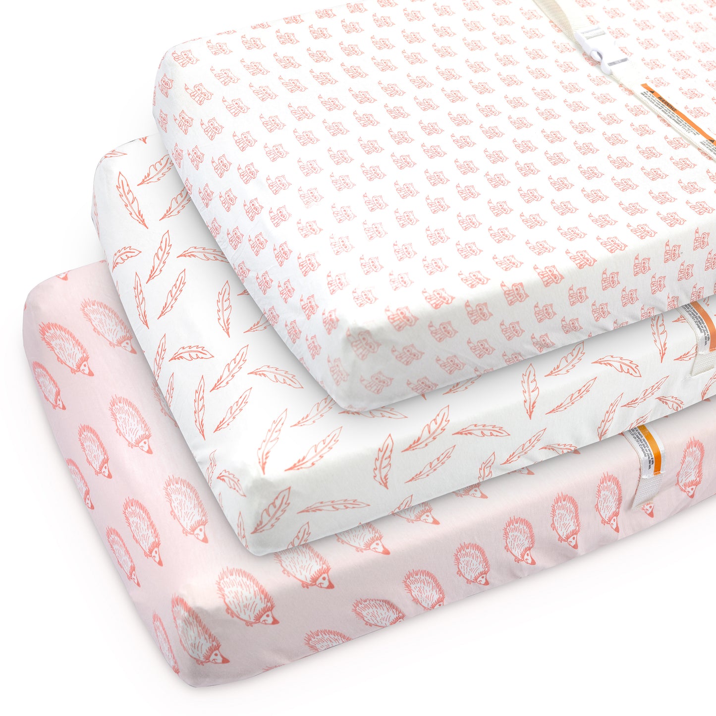 Bublo Baby Organic Fitted Changing Pad Covers - Foxes (3-Pack)