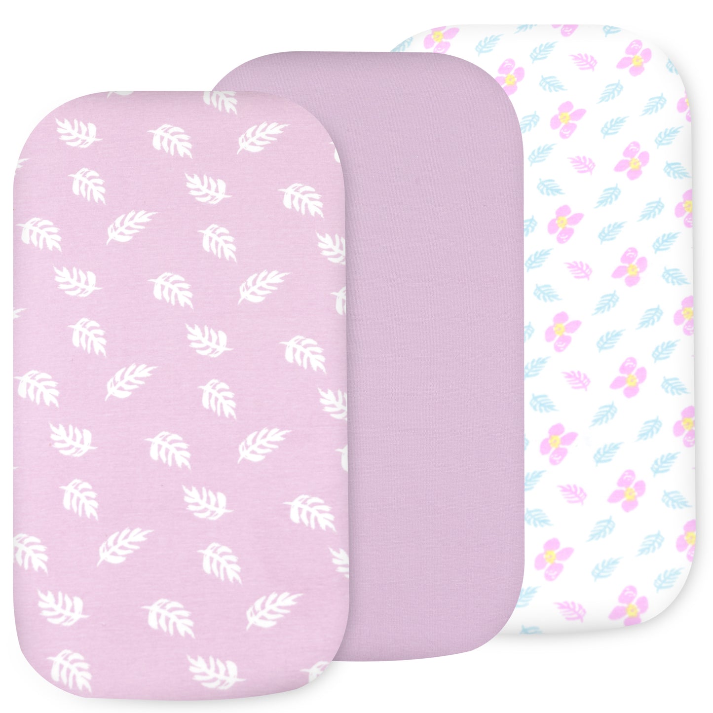 Bublo Baby Organic Bassinet Sheets 3-Pack – Flowers, Ultra-Soft