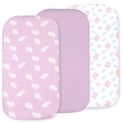 Bublo Baby Organic Bassinet Sheets 3-Pack – Flowers, Ultra-Soft