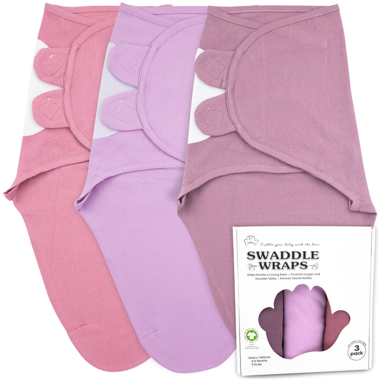 Baby Swaddle Blanket Wrap, 3-Pack Organic Newborn Swaddle Sack, Baby Swaddles 0-3 Months, Swaddles for Newborns, Baby Sleep Sack, Baby Swaddle Blanket Wrap - Maroon