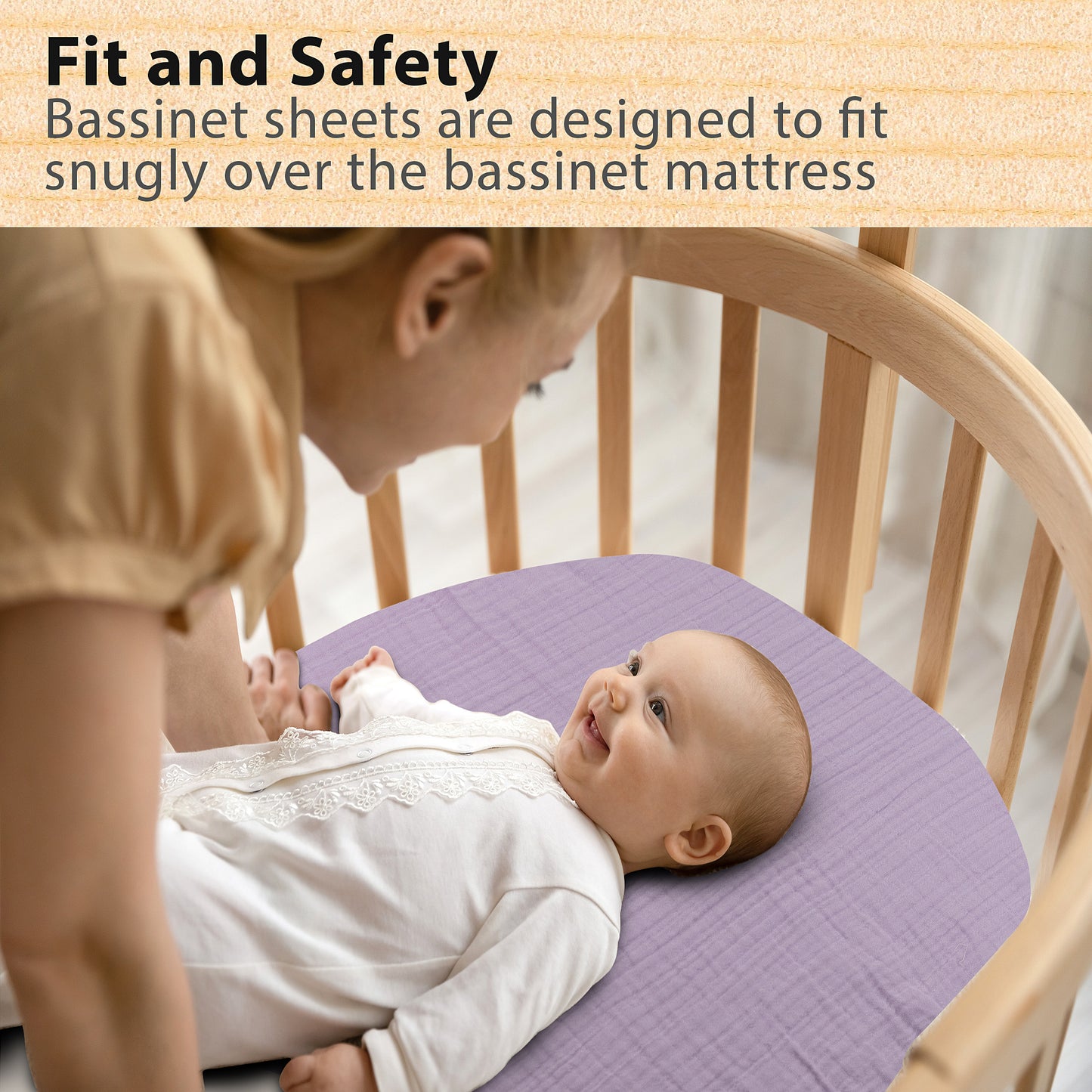 Bublo Baby Organic Muslin Bassinet Sheets (3-Pack)