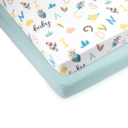 Bublo Baby Organic Pack n Play & Mini Crib Sheets (2-Pack)