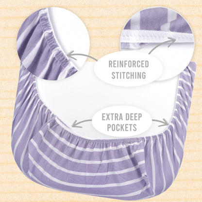 Bublo Baby Organic Bassinet Sheets (3-Pack) Fitted