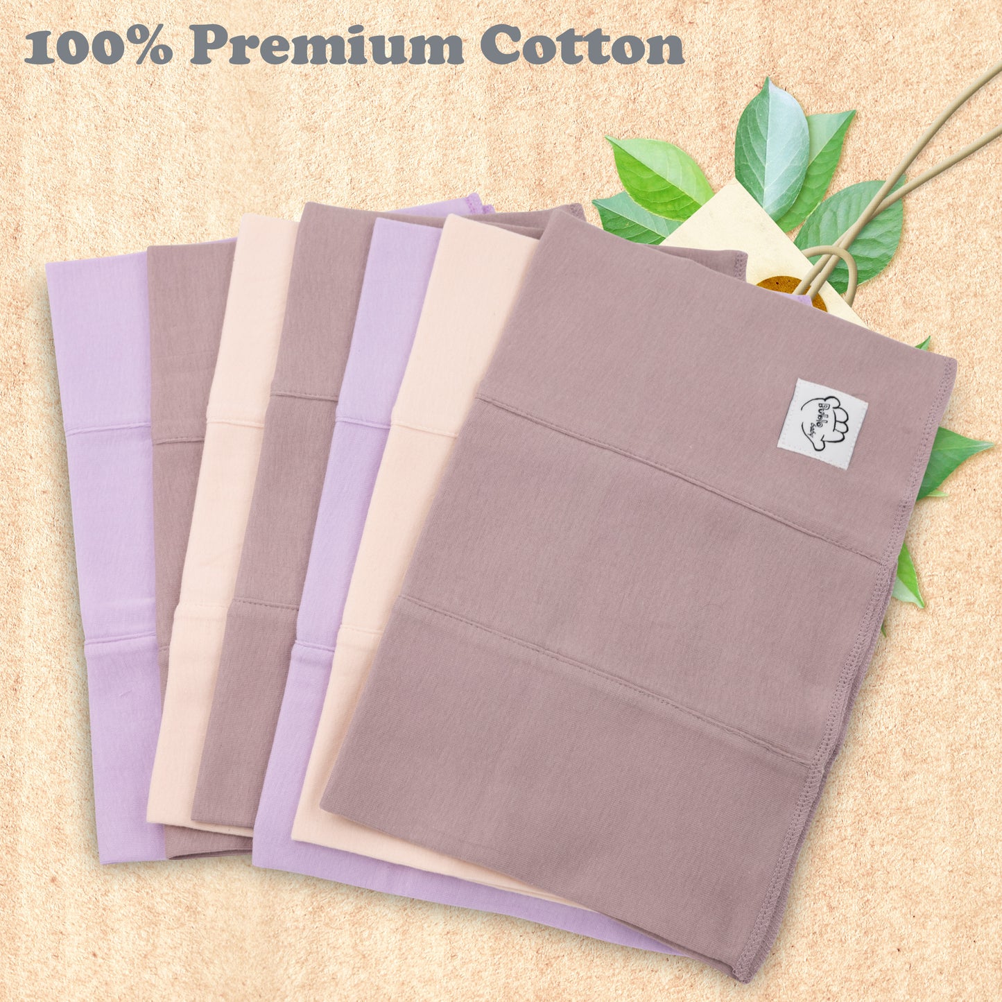BubloBaby Organic Lavender Baby Burp Cloths 6-Pack 12x16 in