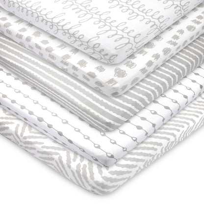 Pack and Play Sheets 2-Pack – 100% Jersey Cotton, Mini Crib Fit