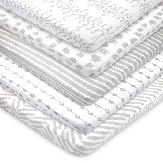 Pack and Play Sheets 2-Pack – 100% Jersey Cotton, Mini Crib Fit