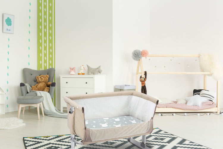 Bublo Baby Bassinet Sheet Set for Boy and Girl, 3 Pack, Universal Fitted for Oval, Hourglass & Rectangle Bassinet Mattress, Fitted Sheets Size 32 x 16 x 4 Inches, Grey-White