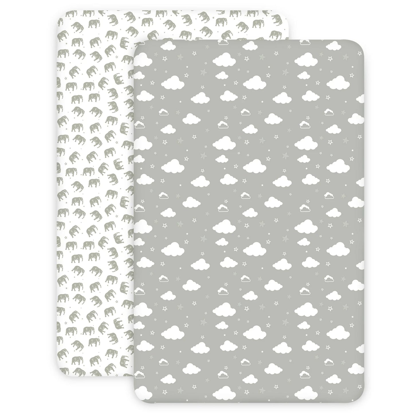 BubloBaby Mini Crib Sheet 2 pack– Jersey Cotton Fitted Pack N Play
