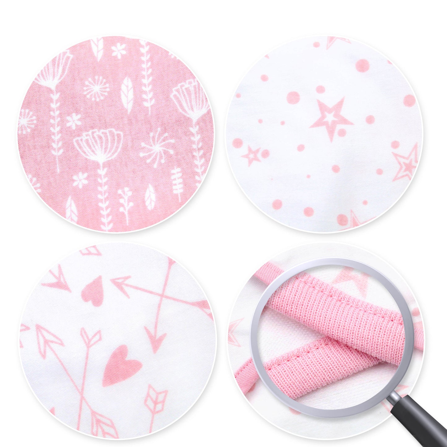 Bublo Baby Adjustable Swaddle Sleep Sacks - Rose Pink (3-Pack)