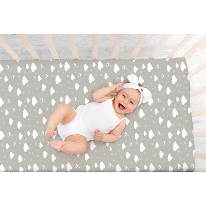 BubloBaby Mini Crib Sheet 2 pack– Jersey Cotton Fitted Pack N Play